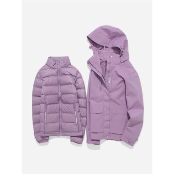 白鴨羽絨三合一沖鋒衣男女秋冬季戶外防風防水加厚可拆卸保暖外套