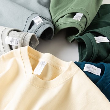 300克重磅純棉短袖高克重t恤純色寬松半袖圓領上衣美式休閑男女款