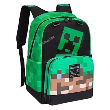 台灣出貨 Minecraft書包 麥塊減負兒童書包 大容量雙肩書包 苦力怕鑽石鎬圖案 學生減負背包 兒童開學禮物 文具