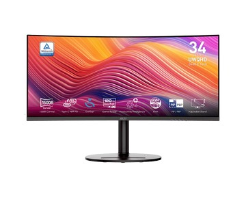 【新品上市】Modern MD342CQP 美型護眼顯示器 ( 34吋曲面 / 3440 x 1440 / 1500R / 120Hz / 護眼 / 黑)
