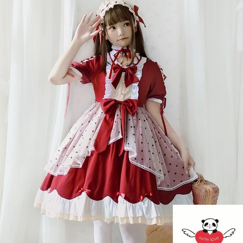 ワンピース ロリータ ワンピース かわいい 学生服 ドレス メイ ド服 萌え萌え系女装 コスプレ アニメ 森ガール Cosplay Lolita 通販 Lineポイント最大get Lineショッピング