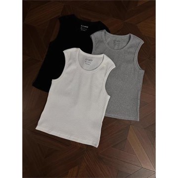 RTIMFD "版型無敵"坑條螺紋合身運動背心 純棉吸汗涼感立體剪裁短