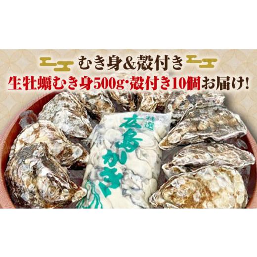 ふるさと納税 広島県 江田島市 大粒でぷりっぷり！かきうちの 牡蠣 むき身 500g＆殻付き 10個 牡蠣 かき カキ むき身 生牡蠣 広島 …