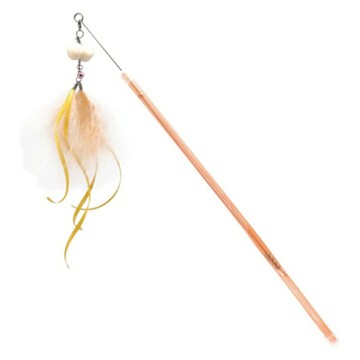 AmyCarol 釣竿逗貓棒 附高配款三配件  1個  黃色