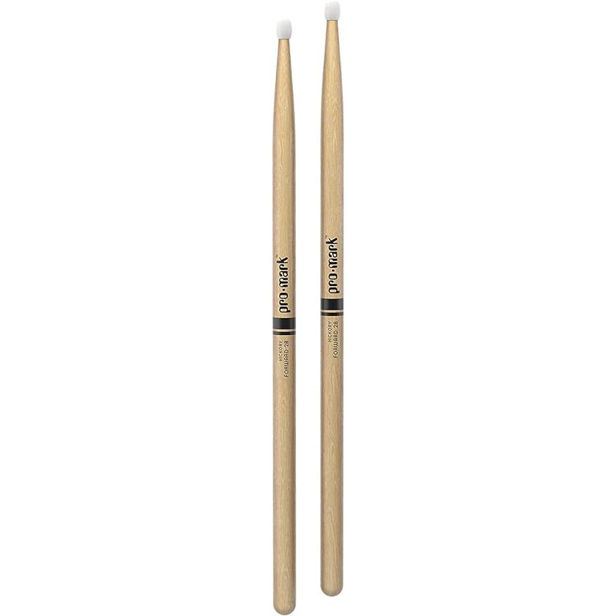 ProMark Classic Forward 2B Hickory Drumsticks, Oval Nylon Tip (6 Pack)