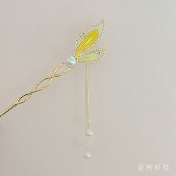 國風複古 纏繞魚尾流蘇髮簪 新款後腦勺盤髮簪子 漢服步搖頭飾髮飾女