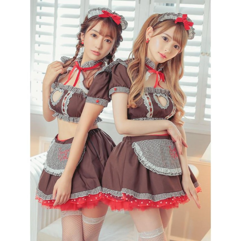 ハロウィン コスプレ 衣装 メイド服 4点セット ブラ スカート ...