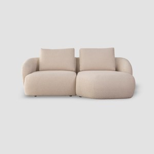 FLEXLUX Torino 布質沙發 右轉角 217cm 奶油白