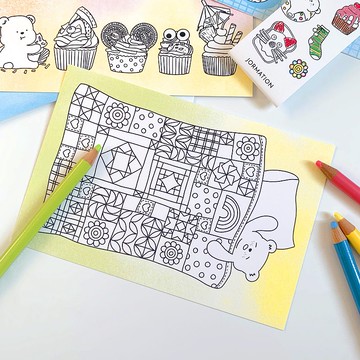 Bed Time Coloring 明信片