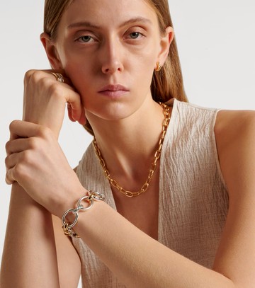 David Yurman DY Mercer® 18kt gold and sterling silver chain bracelet with diamonds