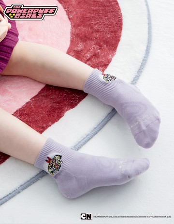 【飛天小女警】招牌動作襪(童)- 紫