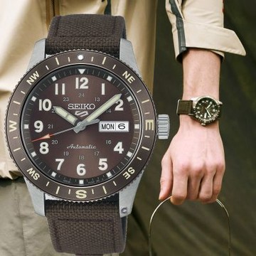 SEIKO 精工 5 Sports FIELD系列機械腕錶-41mm棕_SK040 4R36-18V0R/HDB009K1