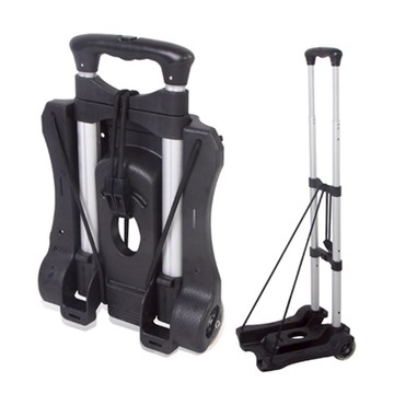 輕巧折疊式多功能拉桿行李推車(折疊購物車)黑 NP0006