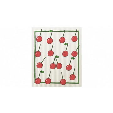 【日本霜山】櫻桃印花乾濕兩用木漿棉抹布(2片入/包)x3包組