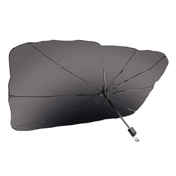 AHOYE 全車型抗UV鈦銀布車用遮陽傘/前擋遮陽板隔熱板 140 x 80 x 80cm  白色 + 黑色  1個