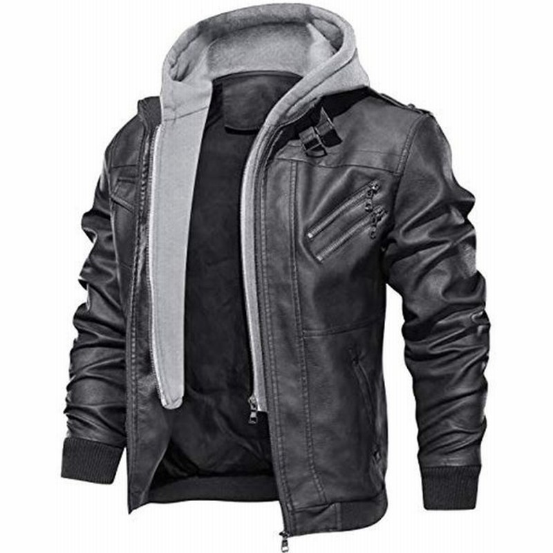 Kefitevd フェイクレザー パーカー 春服 革ジャケット カッコいい ブルゾン メンズ フェイクレザーコート ファッション 作業ジャケ 通販 Lineポイント最大0 5 Get Lineショッピング