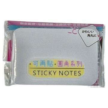 TEMPO 節奏牌 圓角便利貼 SN-254 76x50mm 100枚 可再貼 圓角系列  白色  1包