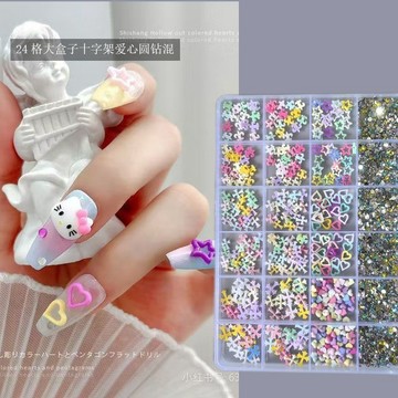 🎀日韓爆款🎀 克羅十字架美甲多巴胺彩色小飾品網紅爆款穿戴甲光療甲配飾鑽工具