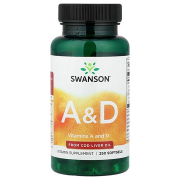 Swanson Vitamins, 維生素 A 和 D，250 粒軟膠囊
