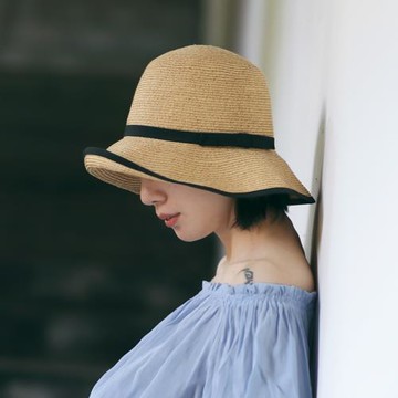 草帽女沙灘夏天日系可折疊遮陽帽防曬太陽帽休閑度假盆帽漁夫帽子