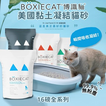 [承佳] BOXIECAT 博識貓 黏土凝結貓砂 天然黏土 16磅 (3包/箱)