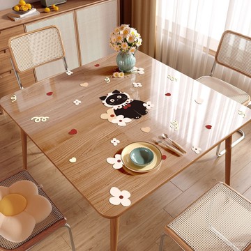 💥今日下殺價💥 卡通 透明 方桌 桌墊 免洗 防水 防油 正方形 桌布 家用 PVC 軟玻璃 茶幾墊 可定製