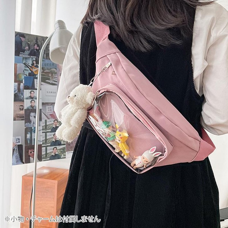 ボディバッグ ウエストポーチ 痛バ バッグ ショルダー メンズ レディース 小さめ おしゃれ クリア 透明 缶バッジ ぬいぐるみ バッチ かわいい 推し活 通販 Lineポイント最大0 5 Get Lineショッピング