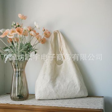 布凡良品/韓國ins風新款仙女包蕾絲單肩包女文藝旅行大容量托特包