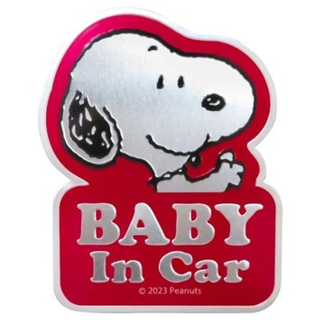 嘻嘻日貨🐾 現貨 日本限定 SNOOPY 史努比 鋁製磁鐵 車用警示 baby in car