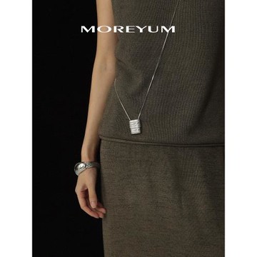 慕陽MUYANG長款百搭編織包包項鏈女疊戴高級感鈦鋼毛衣鏈配飾吊墜