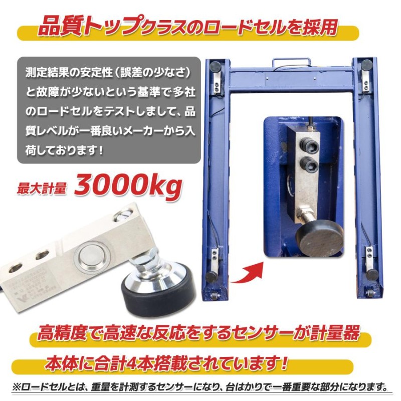 パレットスケール U字型 フロアスケール デジタル 3000kg 3T デジタル