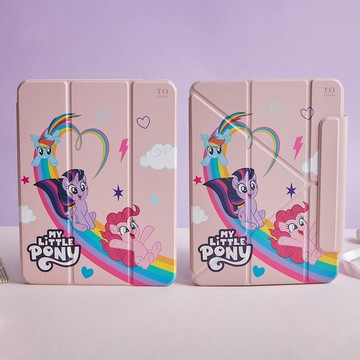 彩虹小馬 彩虹溜滑梯強悍磁吸iPad三折/Y折保護殼