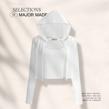 柔軟兩件式坑條外套+小背心SET