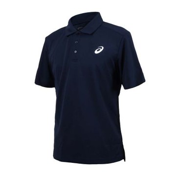 ASICS 男吸濕快乾短袖POLO衫-吸濕排汗 台灣製 運動 上衣 休閒 2033C182-400 丈青白