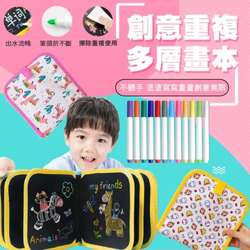 新不髒手創意重複多層畫本(2入組)