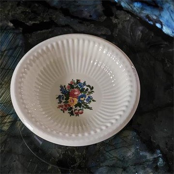 復古中古咖啡杯景德鎮好看系馬克杯歐式奶油珍珠白中古餐盤沙拉碗