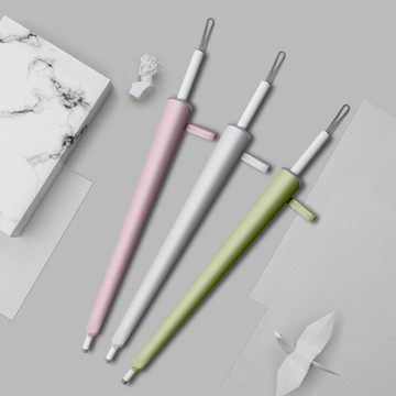 雨傘 折疊傘 防曬傘 新款安全圓角防戳傷直柄傘 6骨纖維反光條小清晰長柄雨傘一件代發