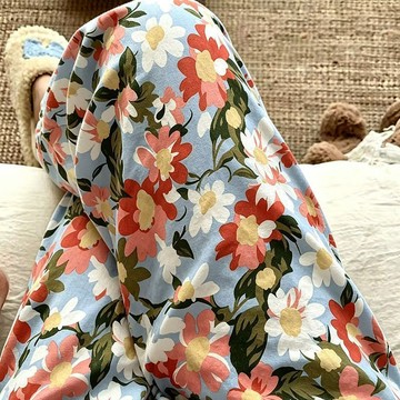 水墨睡褲 直筒褲 居家褲 睡褲 褲子 水墨睡褲女夏季薄款高腰休閒直筒遛彎褲外穿居家長褲 韓版女裝