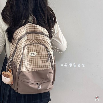 ✨ 限時下殺 ✨日系ins格子書包女復古小清新雙肩包女高中大學生百搭輕便揹包