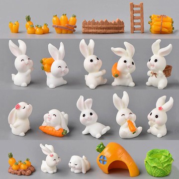 創意日系ins風兔子多肉小擺件少女可愛治愈辦公室桌面裝飾品禮物