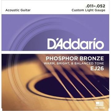 DAddario 民謠吉他弦 EJ26 Phosphor Bronze 011 052 磷青銅【黃石樂器】