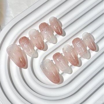 💯鐵粉認證💅迴頭客都在買手工穿戴甲手作中長橢圓蕾絲高級感顯白氣質溫柔美甲貼片批髮成品美甲師火山 I0IH