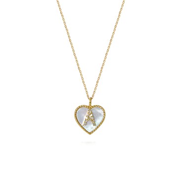 愛心珍珠貝字母項鍊