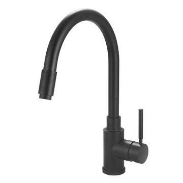 DAY&DAY 伸縮檯面龍頭組附鋼製加長型三角凡爾-消光黑 PED-11311BK