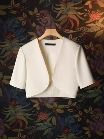 【空調房必備】小坎肩 披肩外套 開衫 罩衫 防曬衫 短袖無領 冰絲針織 輕薄透氣 配連衣裙吊帶 夏季外搭