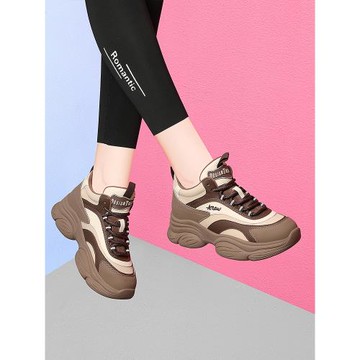 真皮厚底防滑休閑鞋2025年新款秋冬女款旅游鞋增高軟底舒適運動鞋