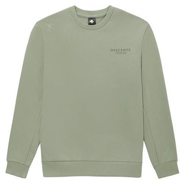 Descente 迪桑特 長袖上衣 男裝 大學T 棉質 卡其綠【運動世界】SQ323UHT81-KHK0