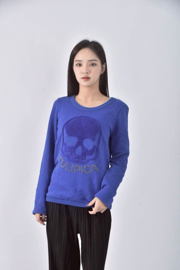 (M) 骷顱頭藍色長袖上衣