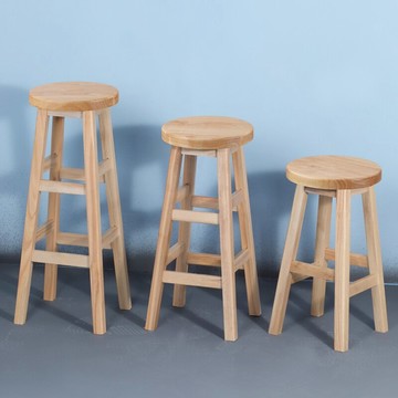 吧檯椅 加厚木質吧台椅實木高腳凳酒吧吧台等家用圓凳子奶茶店前台椅簡約『XY26097』
