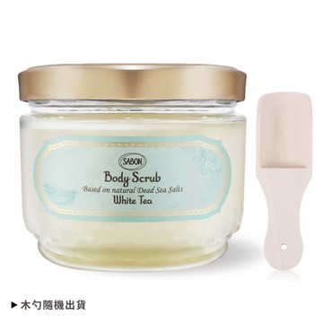SABON 白茶身體磨砂膏(600g)-新版+歐沛媞 木勺-國際航空版
